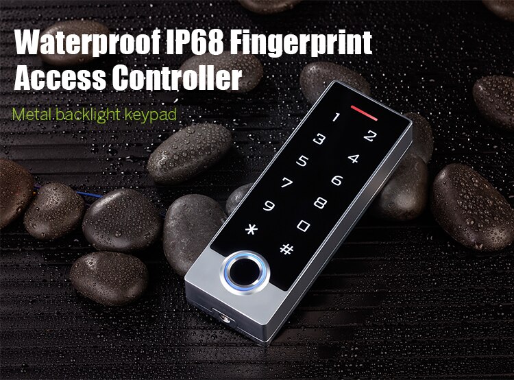 Metal Standalone fingerprint keypad access control waterproof IP66 10000 card users / 200 finger used for door lock gate opener
