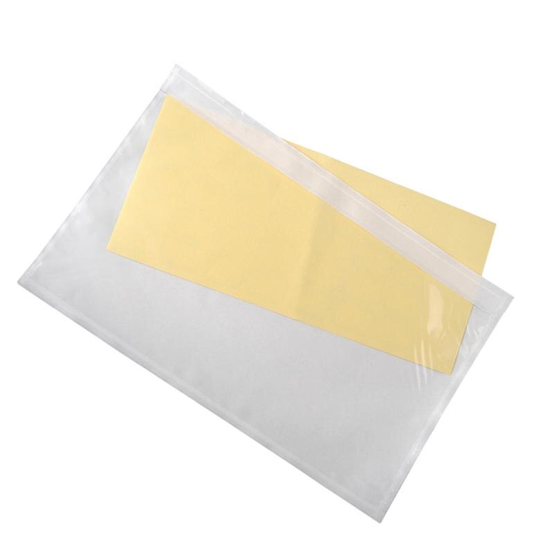 100pcs Self-Adhesive Packing List Envelopes Transparent Packing List Pouches for Invoice Label (15x18cm)