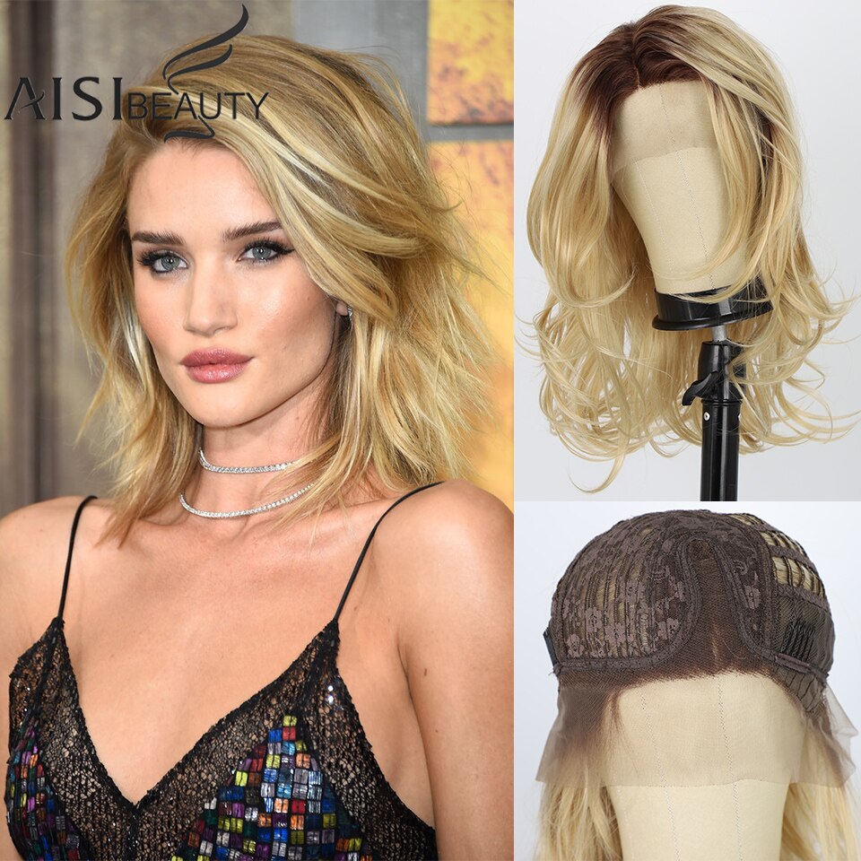 KookaStyle Synthetic White Lace Front Wigs for Women Short Bob Shoulder Length Natural Dream Curl Wigs French Pixie Hand Made: LACE0039-27-613