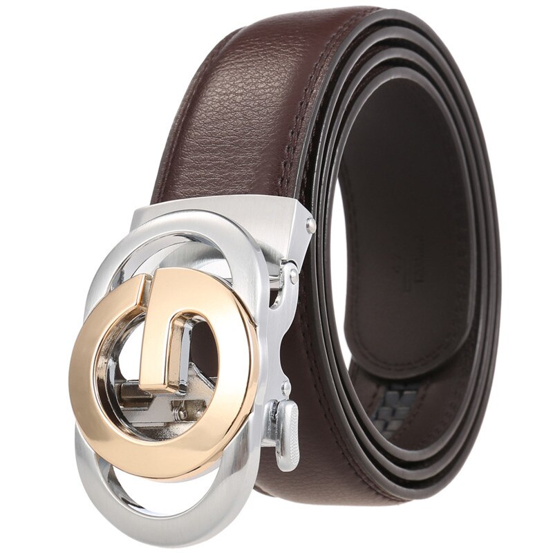 Gesp G Riem Mannelijke Automatische Gesp Ratchet Riem Pu Lederen Riemen Voor Mannen: Brown2 / 150cm