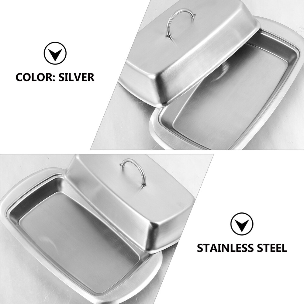 1 Pc Food Tray Insulation Plate Stainless Steel Butter Box for Home