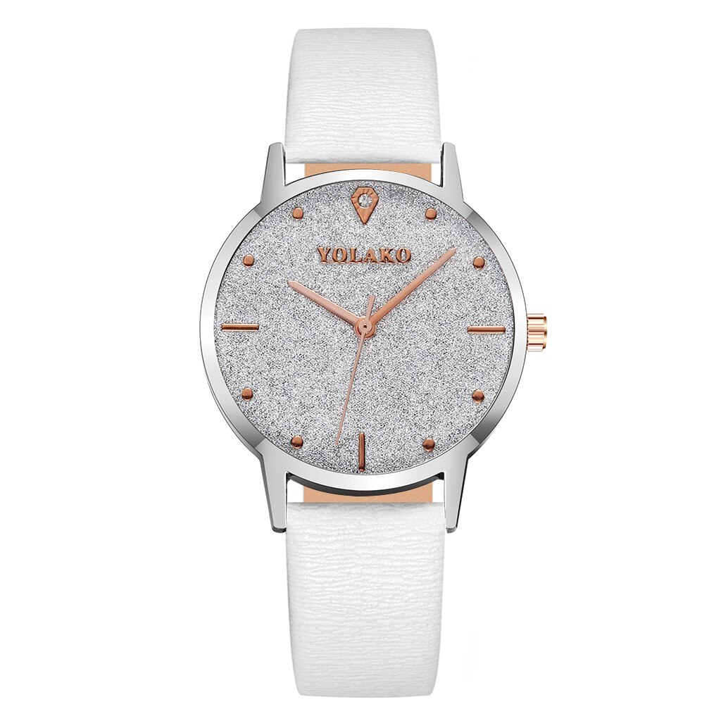 Relojes de muñeca Retro para mujer, pulsera de cuarzo con correa de cuero, decoración informal sencilla: D