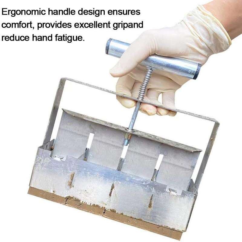 2-Inch Soil Block Maker Soil Blocking Tool Handheld Soil Blocker with Dibbles Dibbers for Garden Prep Seedling Soil Block Maker