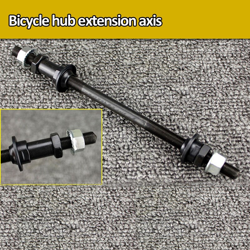 Bicycle Wheel Hub Extended Rear 240mm Axle Rear Steel Solid Spindle Shaft For Mountain Bike Snowmobile Bicycle Accessories