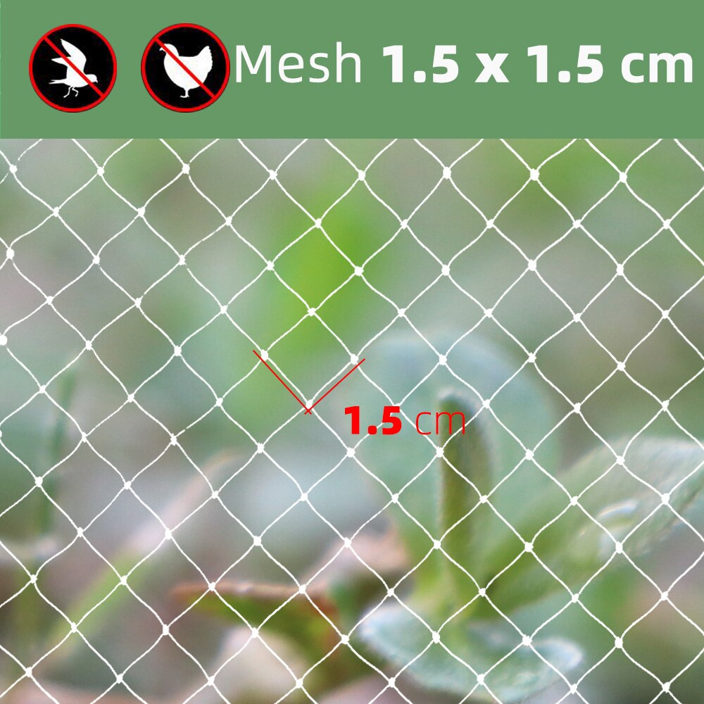 3 x 1–20 m Anti-Vogel-Netz, Garten- und draussen-Schädlingsbarriere, geknotetes quadratisches Netz, Schutznetz, extra starkes Nylonnetz für Geflügelzucht
