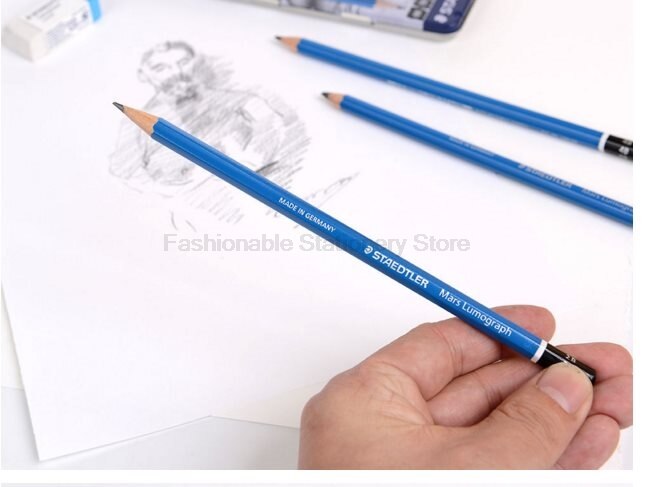 STAEDTLER 100 G20 bleu barre dessin crayon ensemble de 20 degrés en étui en étain professionnels dessin bureau école crayon pour enfant
