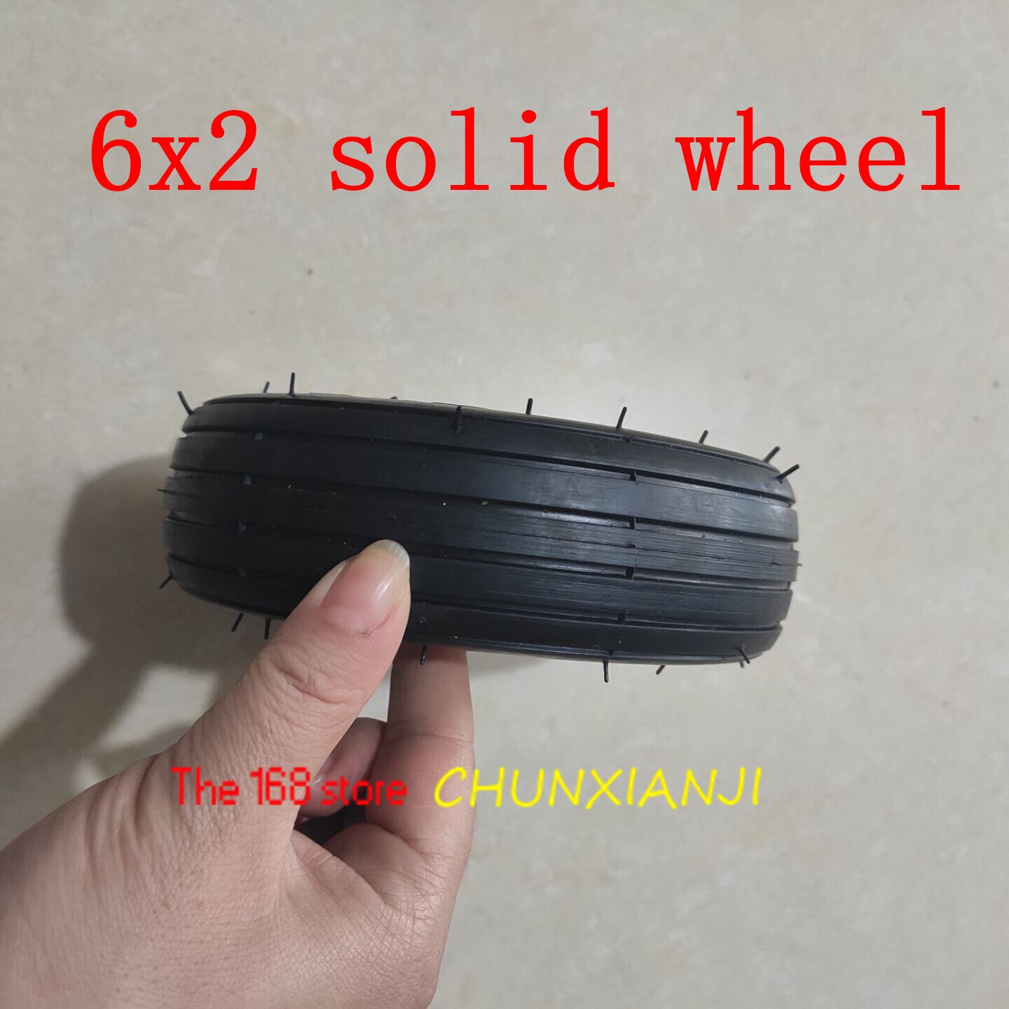 Good 6 Inch Electric Scooter Wheel 6x2 Solid Tire Metal Hub for Trolley Cart Wheel