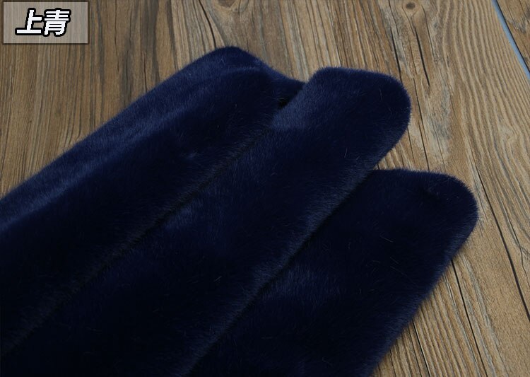 1400G Verdikte Diy Imitatie Nerts Bont Pluche Stof Voor Teller Kledingstuk Homedecor Kunstmatige Wol Fluwelen Stof 0.5X1.6M: Navy