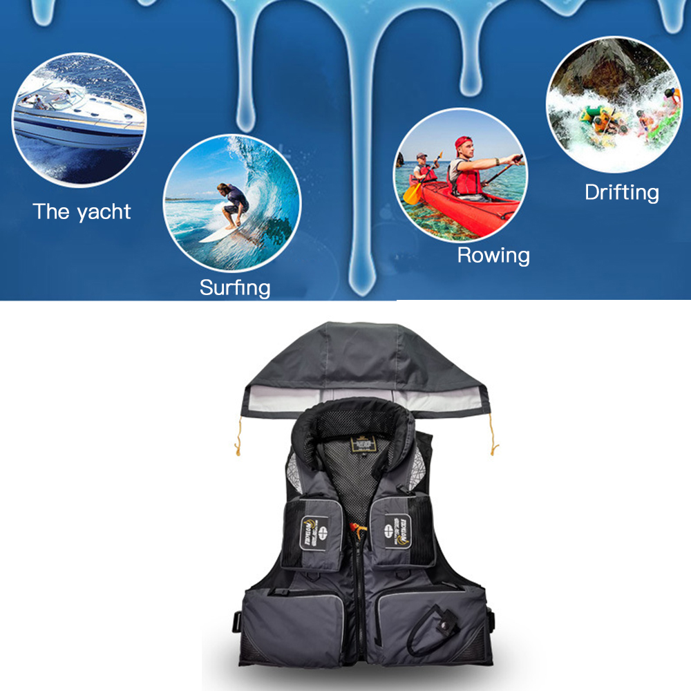 Multi-purpose Sea Fishing Polyester Adult Water Safety Life Jacket Survival Vest Swim Boating Drifting