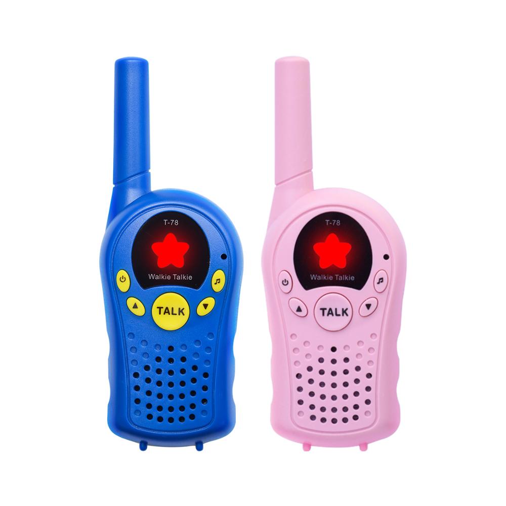 Xuncn Walkie Talkie Kids 3km Children Boys and Girls Star Phone Walkie Talkie Toy Mini 2pcs Radio Xmas Birthday Christmas: Blue Pink
