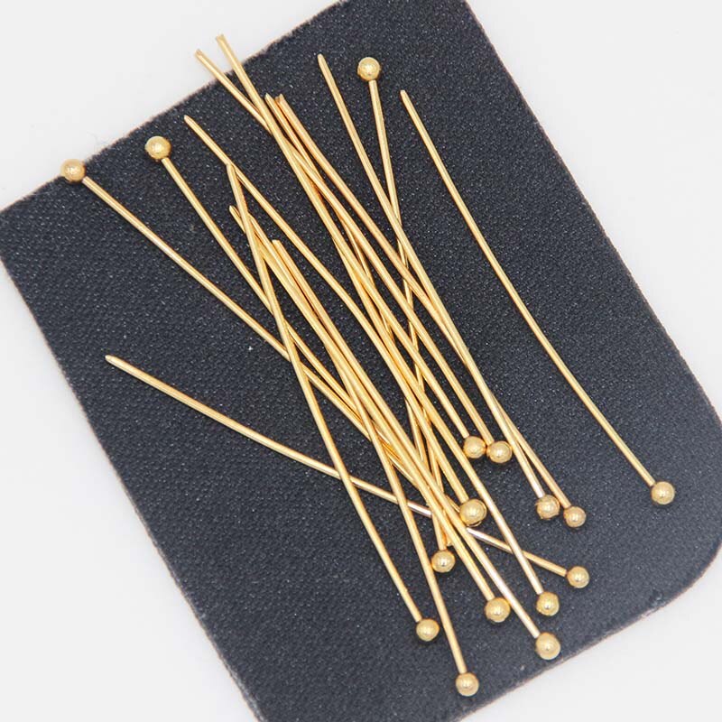 50 stks/partij 21 Gauge 30mm/40mm Rvs Gold Ball Pins voor Diy Sieraden Maken Head Pins bevindingen