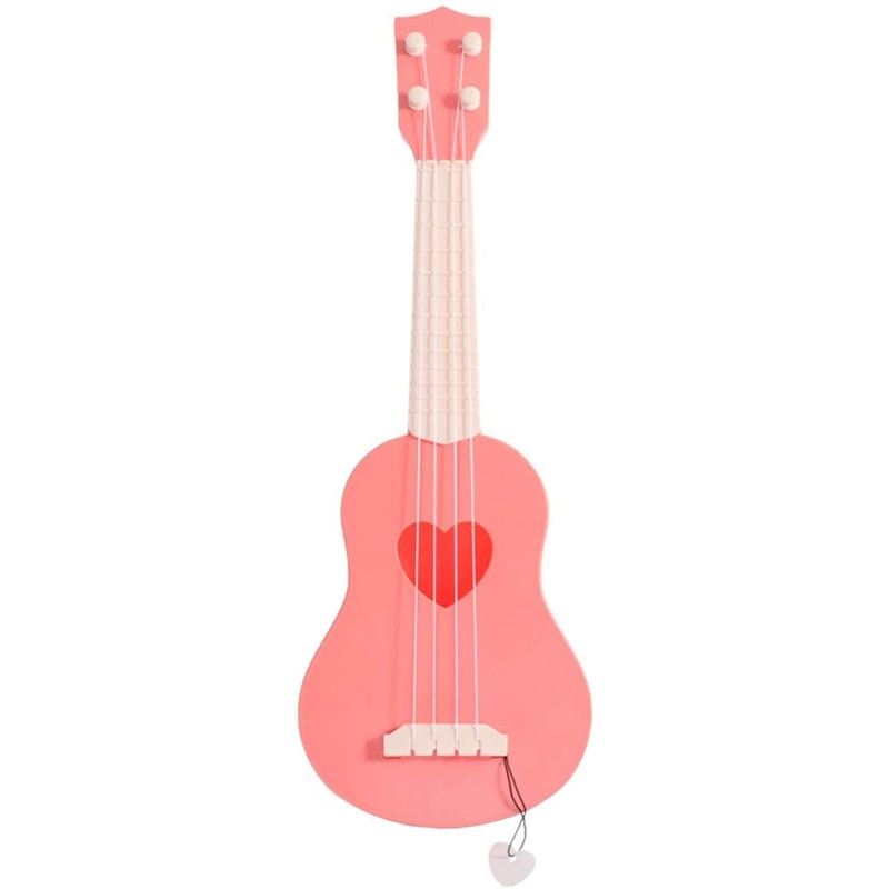 -minigitarr ukulele leksak musikinstrument lärande gitarr leksaker för barn kan locka barns uppmärksamhet (rosa): Default Title
