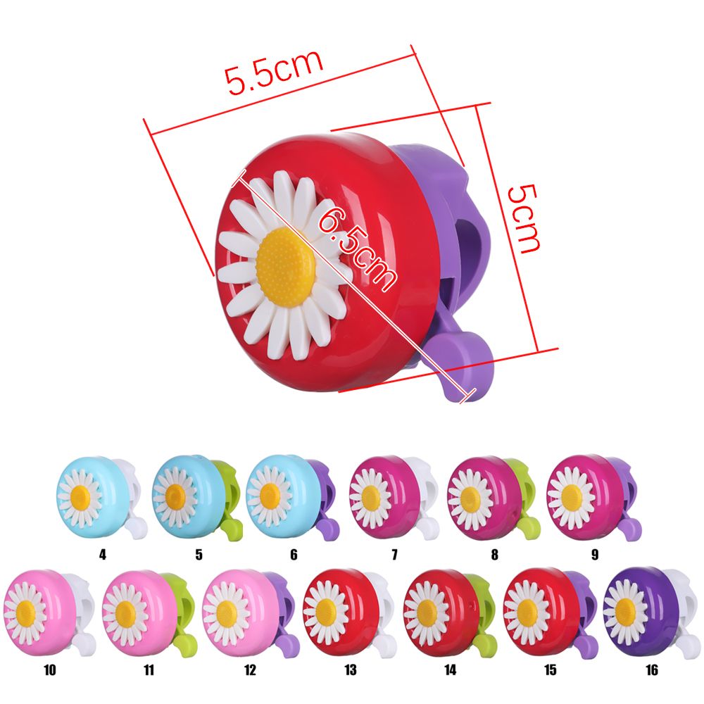 Timbre de bicicleta divertido para niños, bocina de bicicleta con flor de Margarita, anillo de Ciclismo de seguridad para niñas, Alarma para manillares, campana de bicicleta multicolor