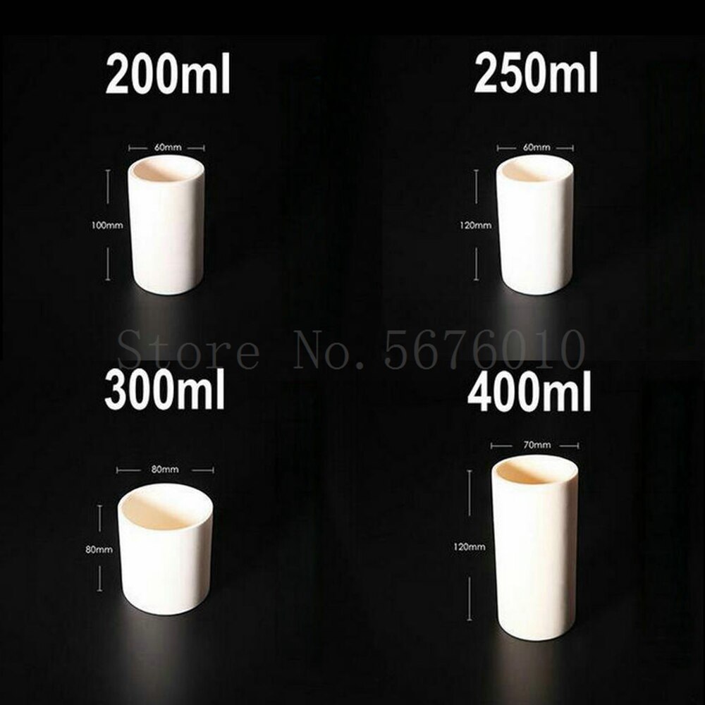 1pcs Lab cylindrical Corundum crucible 5ml to 1000ml 99% alumina Ash crucible High temperature resistance 1600 degrees