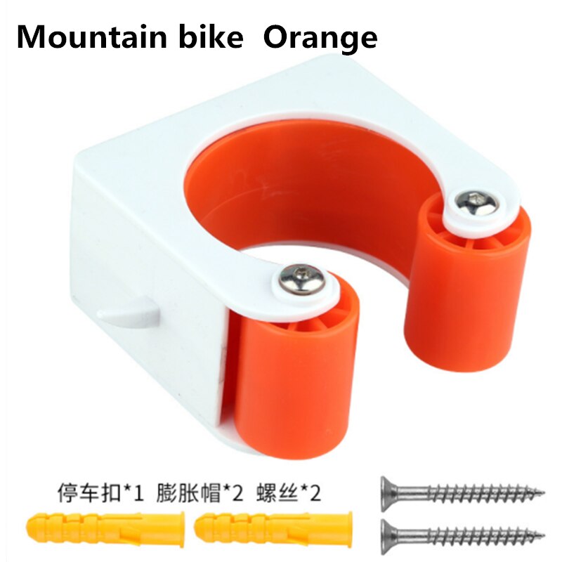 Estante de estacionamiento para bicicleta con hebilla, gancho de pared portátil, expositor para bicicleta de montaña o carretera, soporte vertical para almacenaje: A Orange