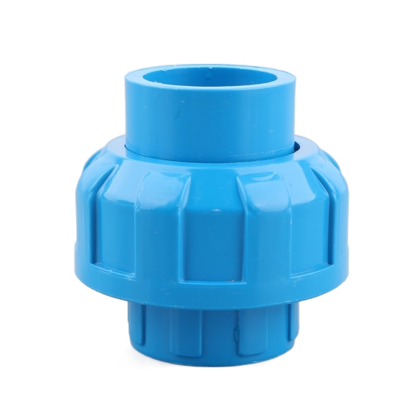 1pc 20/25/32/40/50mm PVC Pipe Union Connector For Garden Irrigation Water Tank Joint Pipe Straight Connector: ID 40mm / Blue