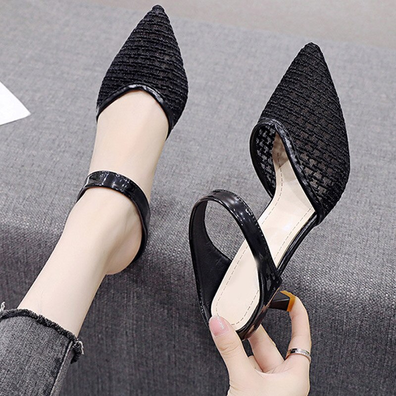Dames slippers met hoge hak dames slippers dames slippers dames buitenschoenen dames sandalen puntige neus zomer