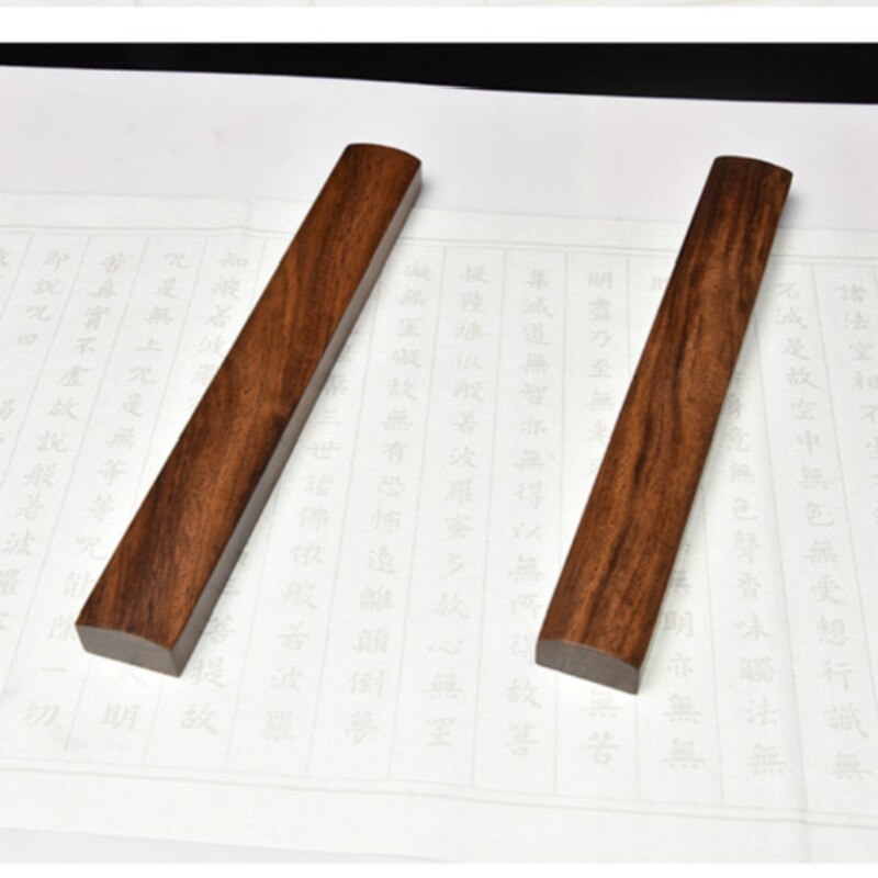 Grote Houten Paperweights Chinese Kalligrafie Inkt Penseel Schilderen Paperweights Hoogwaardige Klassieke Eenvoudige Massief Hout Presse-papier