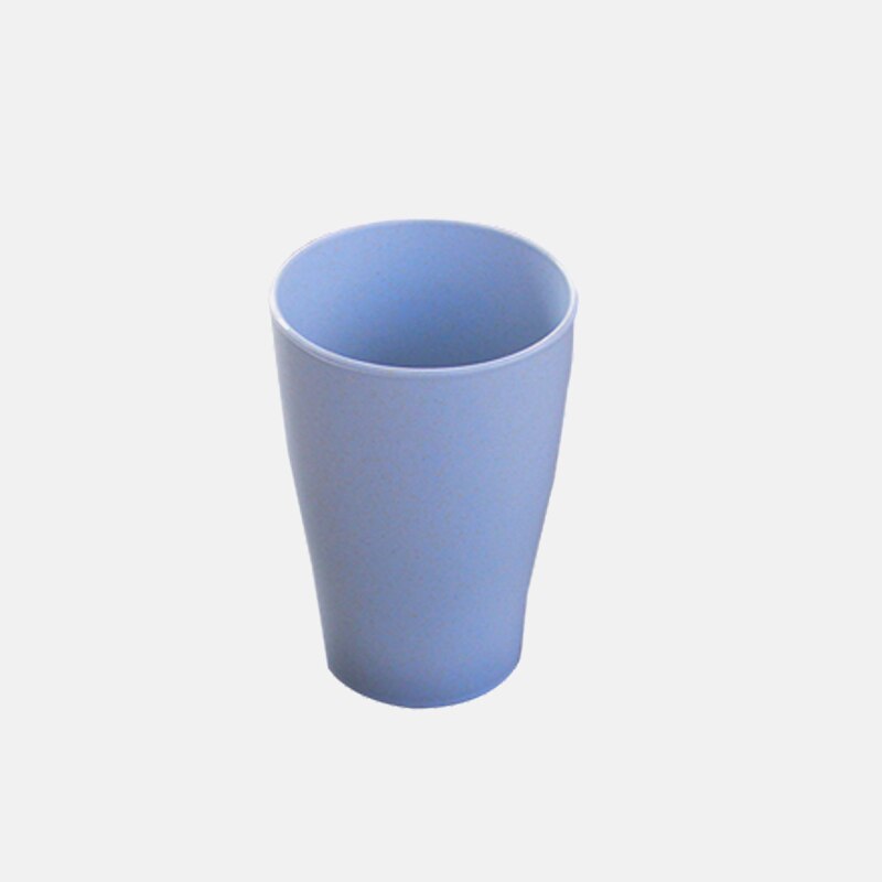 Ménage fruits fourchette vaisselle riz bol en plastique plaque paquet unique bol de céréales blé paille bol tasse: B blue
