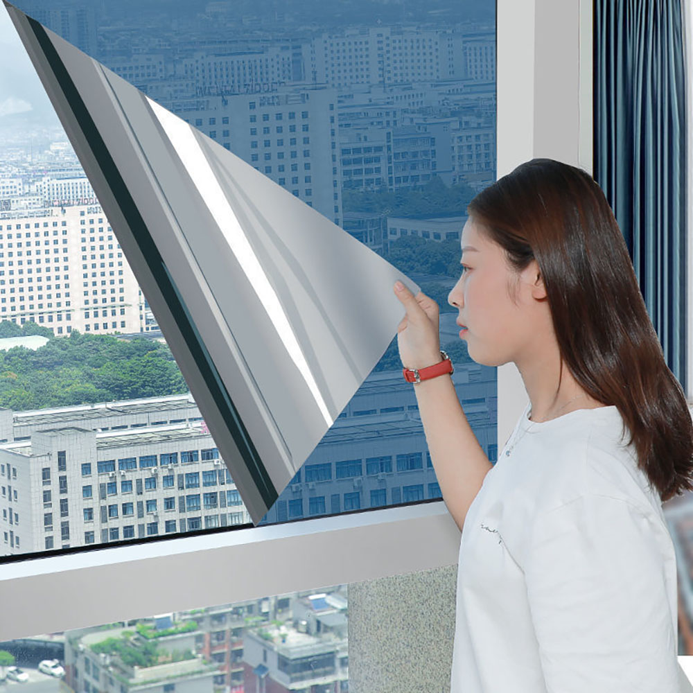 Einweg-Spiegel-Fensterfolien-Aufkleber, Heimisolierung, Glasfolie, Fenster, Balkon, Sichtschutz, Sonnenschutz, UV-Schutz