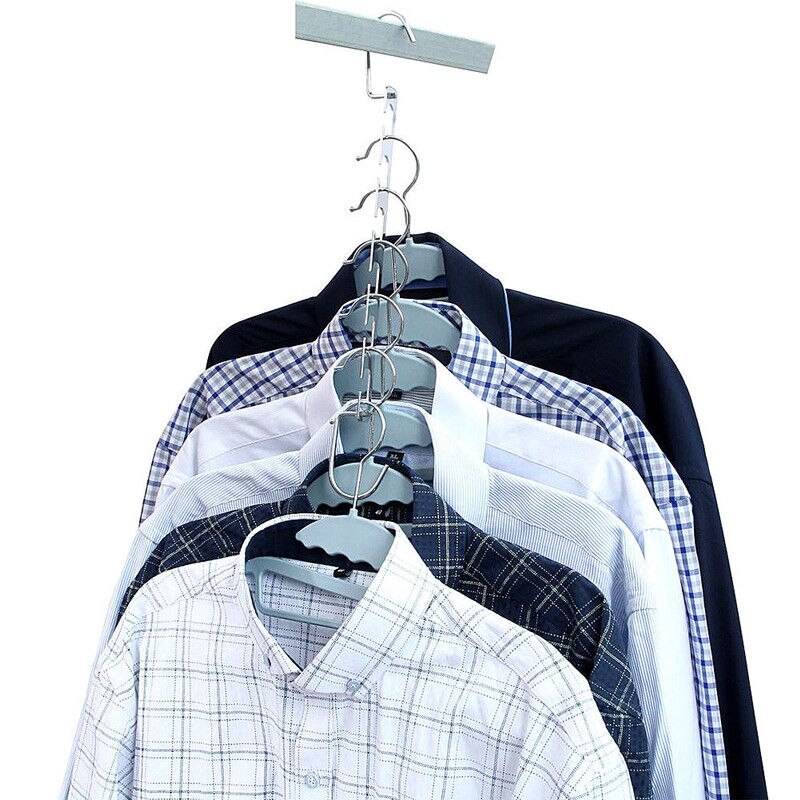 2 stk multifunktionelt tøjvask organisation tørrestativer garderobe pladsbesparende besparelse metal magisk bøjle tøj skab krog stativer