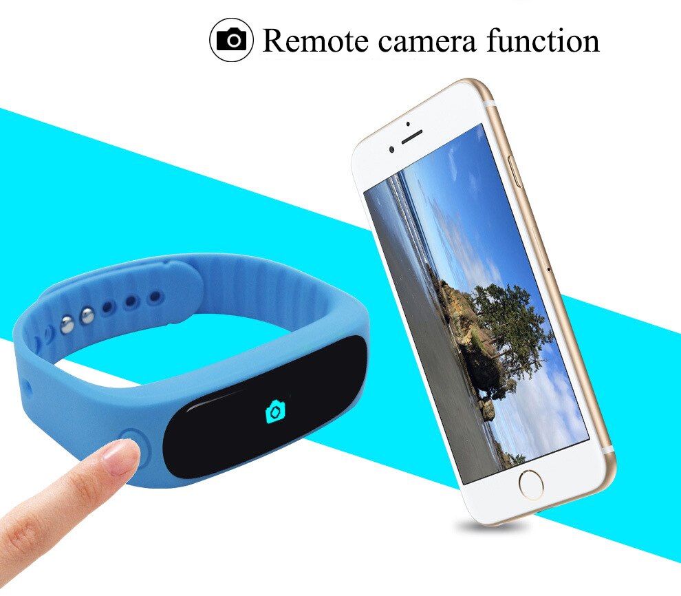 E02 sport smart armband horloge polsband tijd/beller-id/alarm/stappenteller slaapmonitor voor ios & android