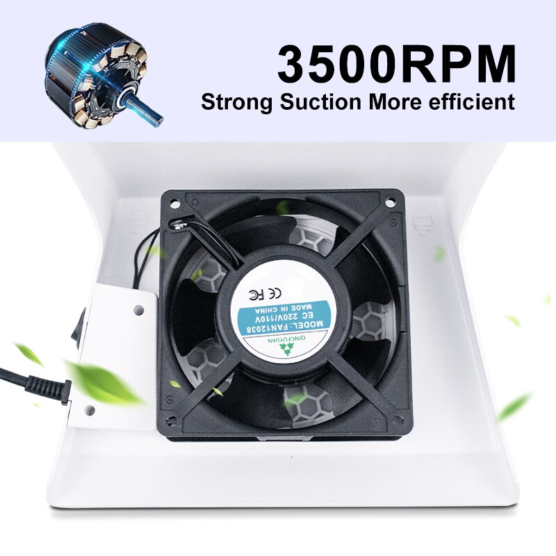 80W Sterke Nail Stofafzuiging Collector Stofzuiger Met Stofzak Nail Art Salon Tool Nail Dust Collector