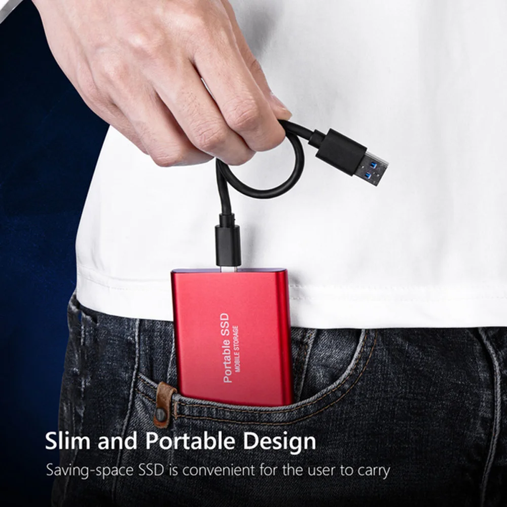 Tragbare externe SSD-Festplatte, 1 TB, USB 3.0-Schnittstelle, Hochgeschwindigkeits-Original-SSD-Solid-State-Festplatte für Laptop/Desktop-Speicher