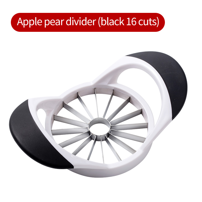 16 Bladen Roestvrijstalen Appelsnijder Snijmachine Abs Anti-Slip Handvat Fruitsnijder: Black