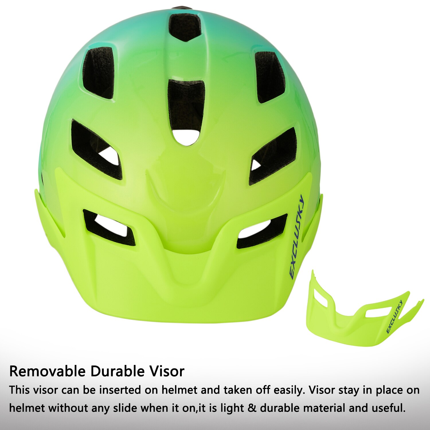 EXCLUSKY-casco de luz LED para bicicleta de montaña para adulto, con carga USB, M/L, 56-61CM