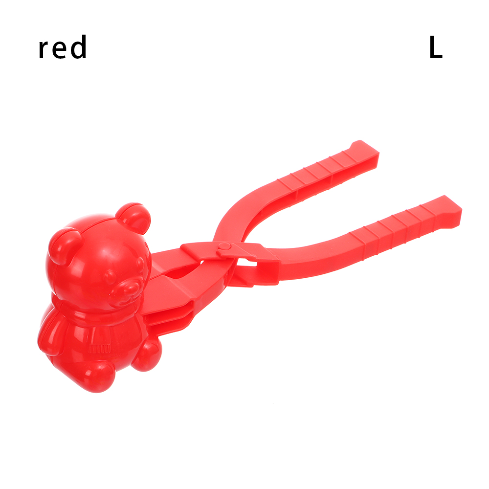 S/L Outdoor Fun &amp; Sports Dinosaur Snowball Maker Clip Outdoor Winter Snow Sand Mold Tool: Bear red-L