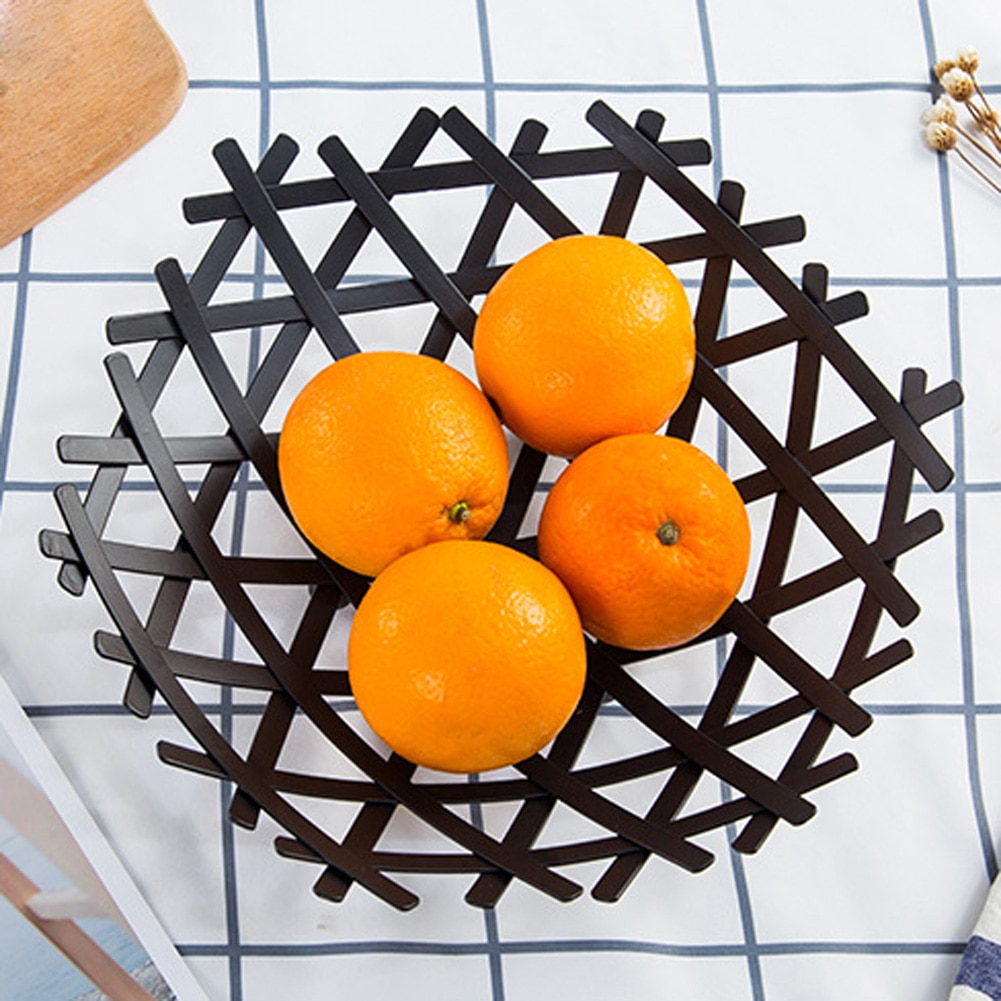 Geometric Fruit Basket Vegetable Wire Kitchen Storage Basket Metal Bowl Kitchen Storage Container Desktop Display