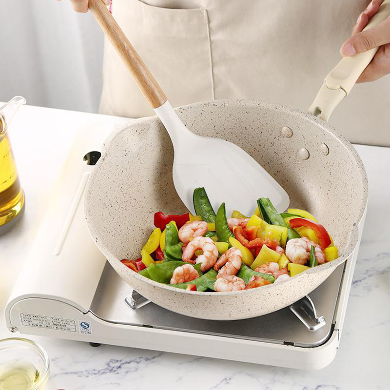 Non-stick Cooking Tools Set Silicone Kitchen Utensils Kit Kitchenware Colander Spatula Scraper Baking Gadgets