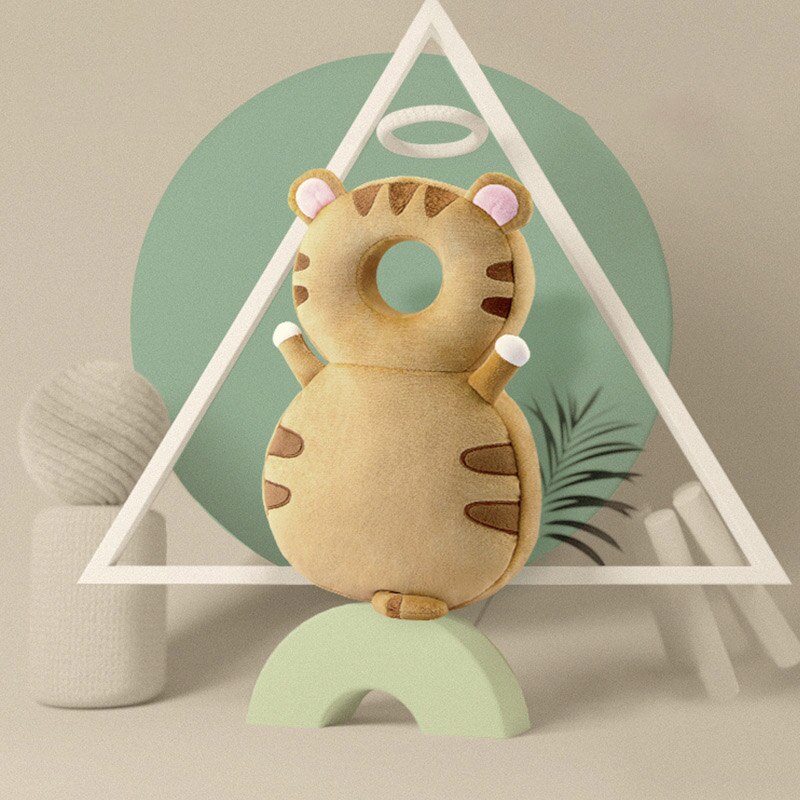 Super Kopfstütze Neugeborenen Baby Kopf Schutz Kissen Karikatur Weich Sicherheits Kissen Aufkleber Schmetterling Rucksack Schutz cool Spielzeug: tiger
