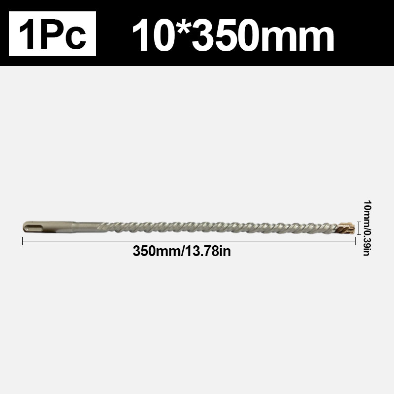 Broca para hormigón de 8-32mm, 350mm de longitud, ranura cruzada SDS Plus, martillo para mampostería, broca de impacto para perforar agujeros en paredes y piedras