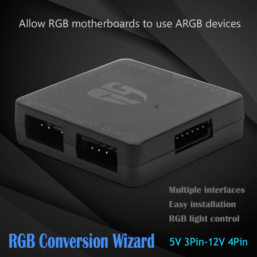 RGB Convertor 5V to 12V RGB Transfer Hub SATA interface Magnet installation For RGB 3PIN M/B ASUS Gigabyte and MSI