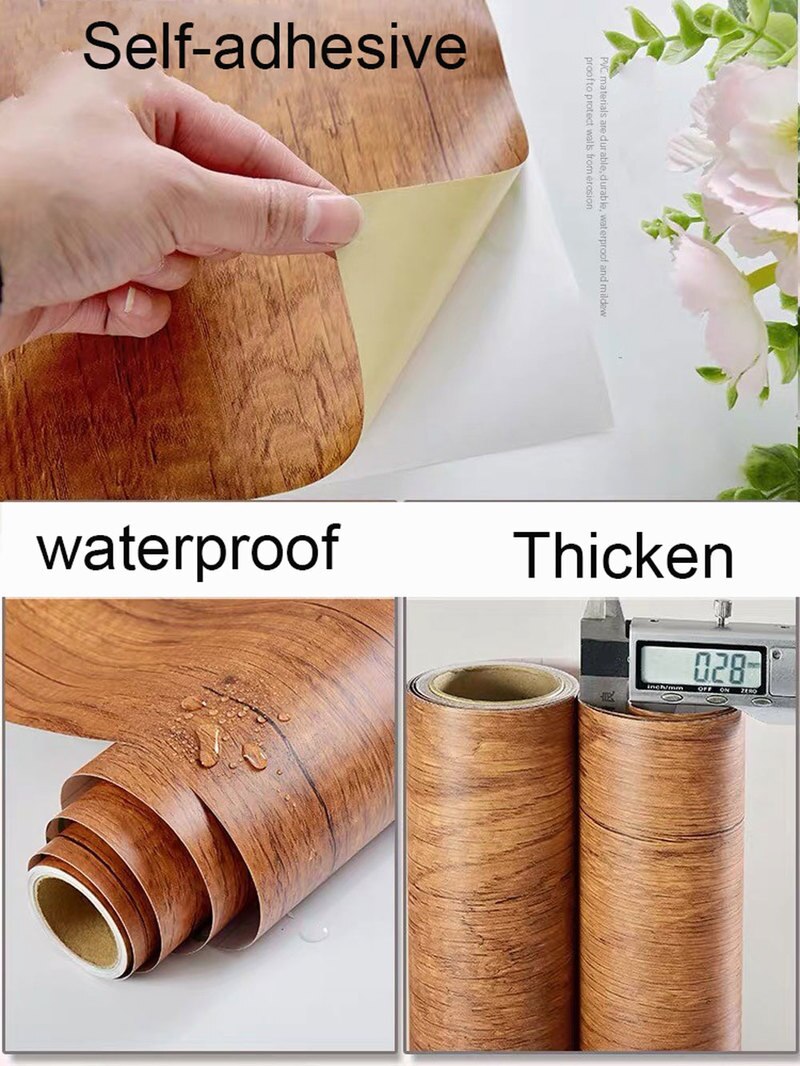 5M Self-Adhesive Baseboard Waterproof Living Room Bathroom Waistline Border Rustic Tile Wall Stickers Modern Wallpaper Borders