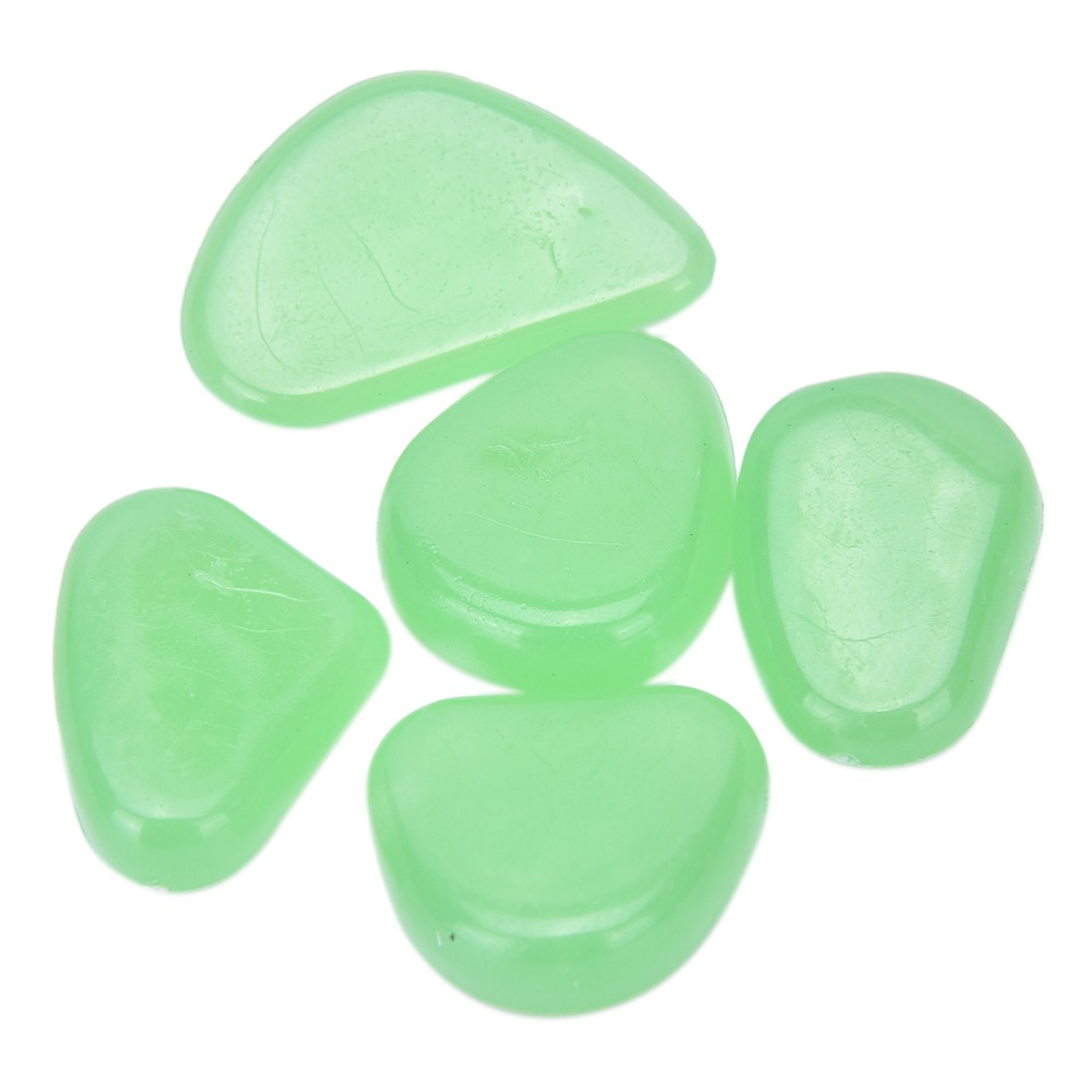 Aquarium Fish Tank Decor Garden Outdoor Pebble Luminous Rocks Glow In The Dark Stones Green Decor 100 Pcs/Pack