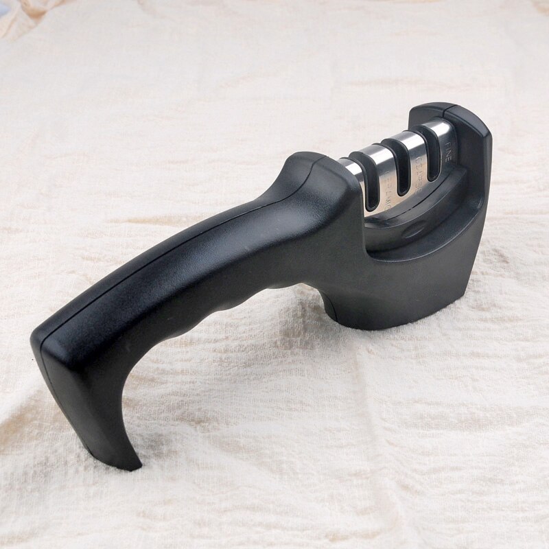 [video]1Pcs Knife Sharpener Ceramic Knife Sharpening Stone Tungsten Steel Diamond Sharpener Kitchen Tools: black