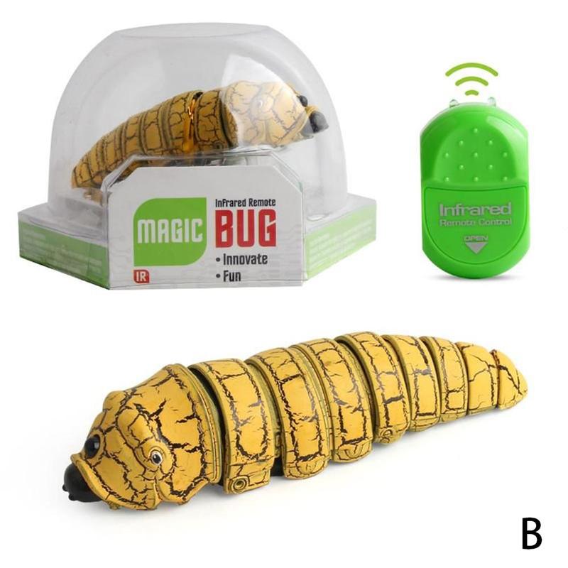 Oruga de insectos con Control remoto, juguete de plástico infrarrojo de simulación de animales para bromas, broma, juguetes difíciles para Halloween: B