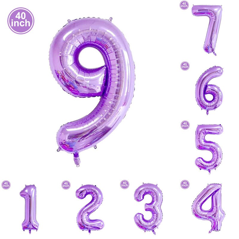 Foil Balloon Balloon 0-9 Numbers Wedding Purple Birthday Party Decor Violet 40''