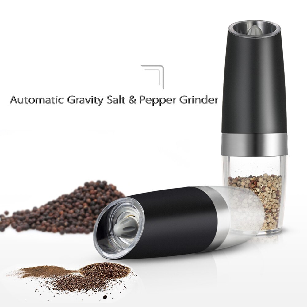 Automatische Elektrische Zwaartekracht Zout Pepermolen Led Licht Zout Grinder Peper Shaker Bpa Gratis Keuken Kruiden Slijpen Gereedschap