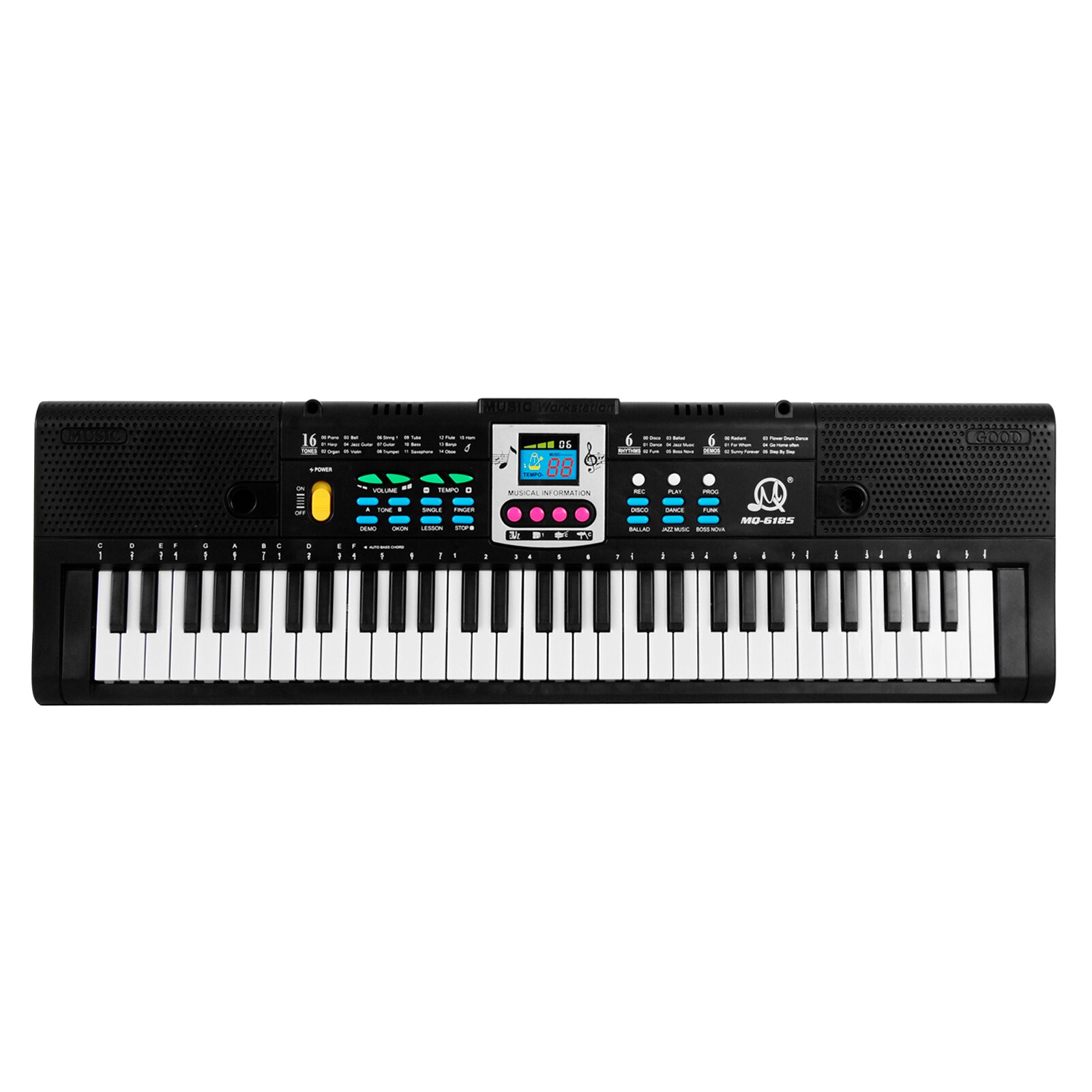 61 tangenter piano digital musik elektroniskt tangentbord tangentbord svart elpiano barn med mikrofon tangentbord instrument!: Typ d