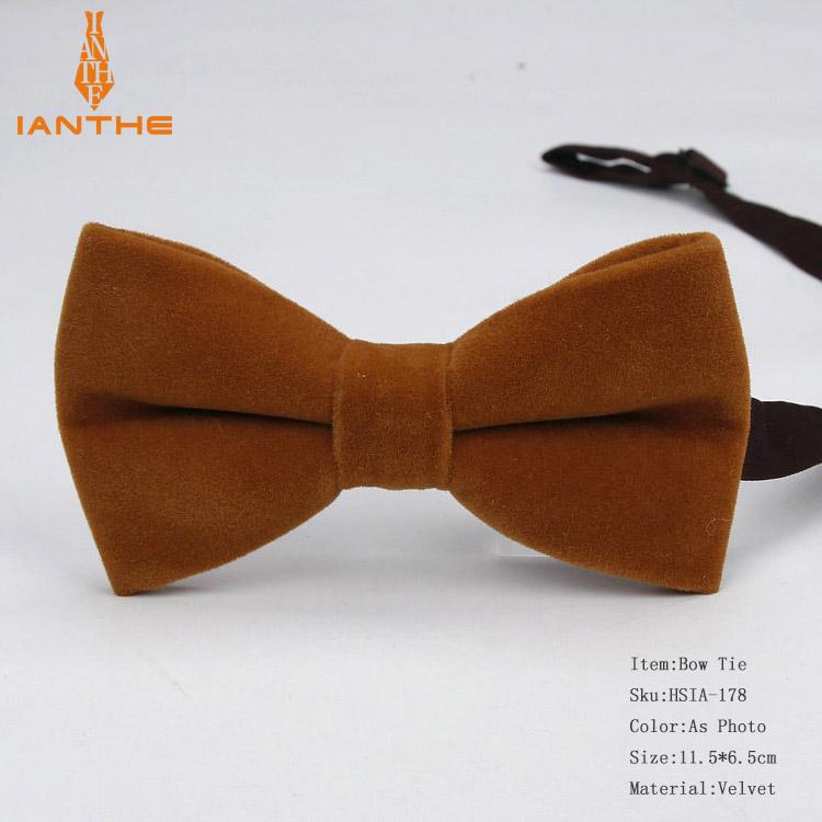 Ianthe – nœud papillon en velours pour hommes, couleur unie, couleur bonbon, vêtements de cou à la: IA178