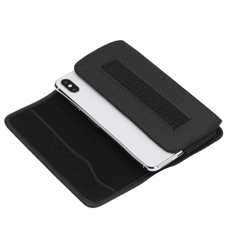 Universal Casual Phone Pouch For iPhone 11 Pro Max Xs XR X 6 7 8plus Case Belt Clip Holster Oxford Cloth Bag Flip Cover