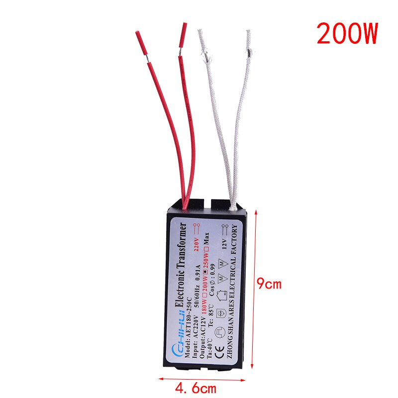 Electronic Transformer 160W/180W/200W/250W AC 220V To 12V Halogen Lamp: 200W