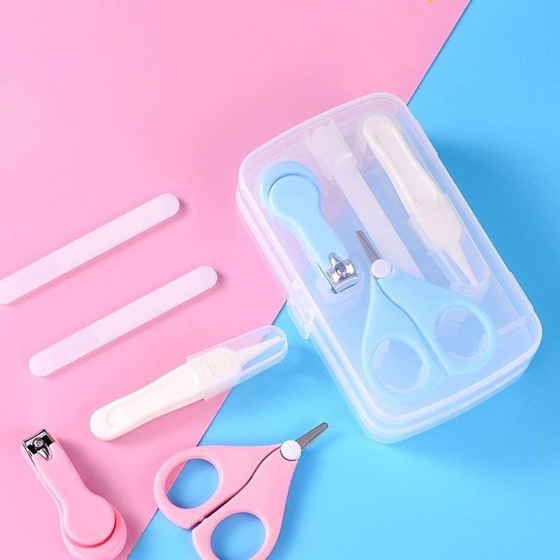 4 unids/set, cortauñas portátil para bebé, Kit de salud infantil, recortador de dedos de seguridad, tijeras, herramientas de cuidado de limpieza diario
