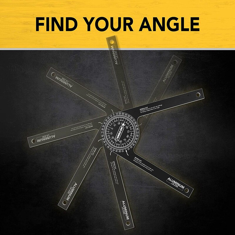 Aluminum Miter Saw Protractor Angle Finder for Woodworking Angle Measuring Tool for Trim Angle Duplicating Tool Miter Duplicator