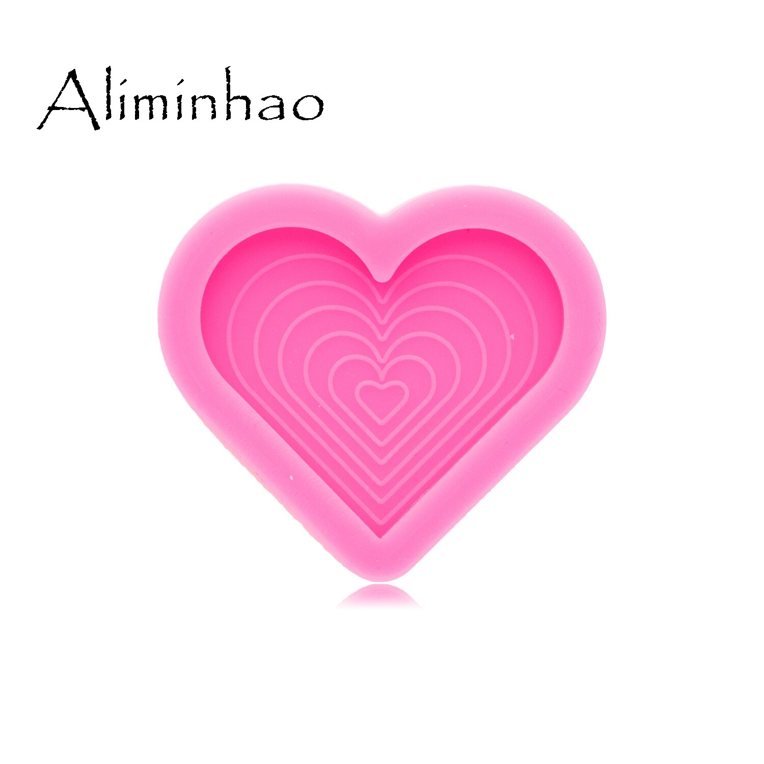 DY0576-Molde de silicona con forma de corazón para fabricación de joyas, molde brillante de 30mm, arcilla polimérica, resina artesanal, epoxi: DY0712 Pink