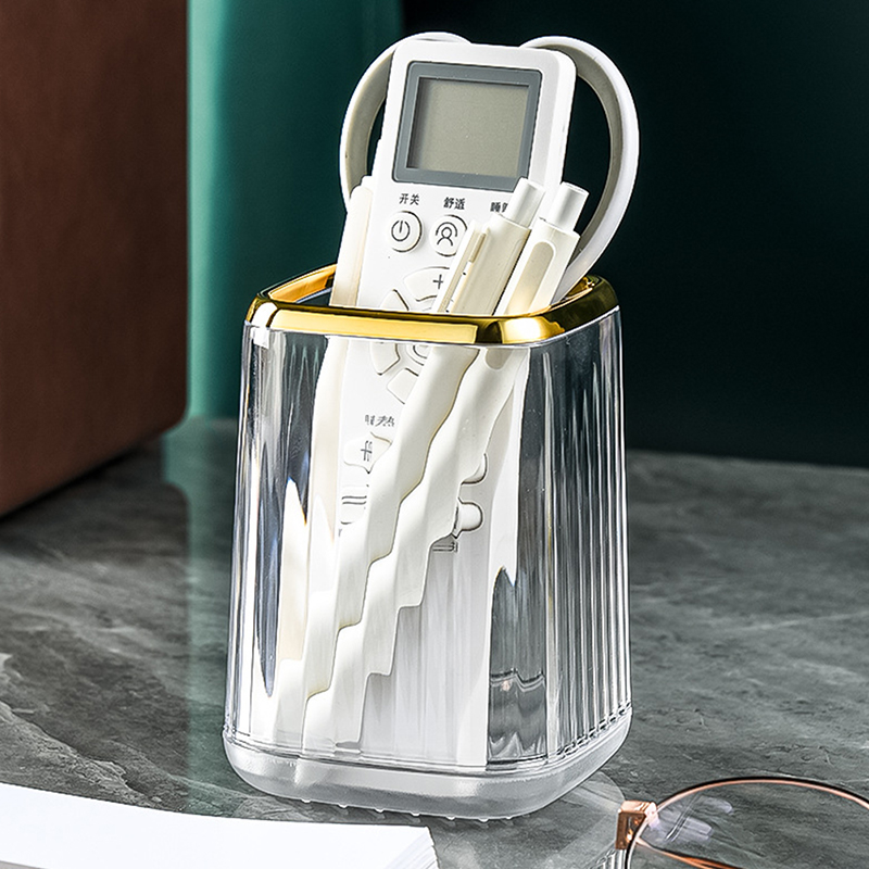 Organizadores de maquillaje de lujo, caja de almacenamiento de brochas cosméticas de escritorio, estuche de bolígrafo de oficina, organizador de brochas de maquillaje, lápiz labial, soporte para artículos diversos